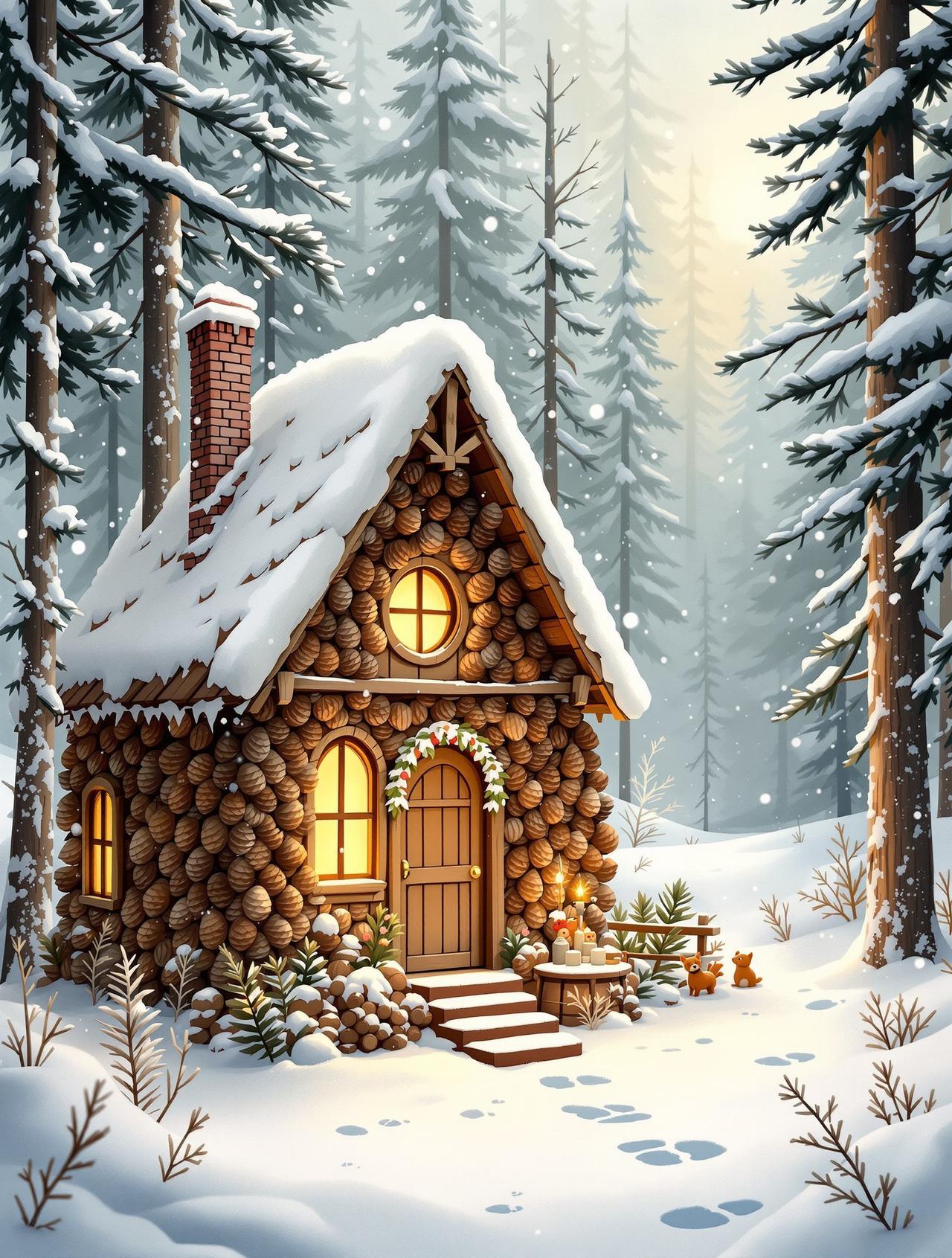 日本激情视频作品《松果小屋的冬天》花林海报